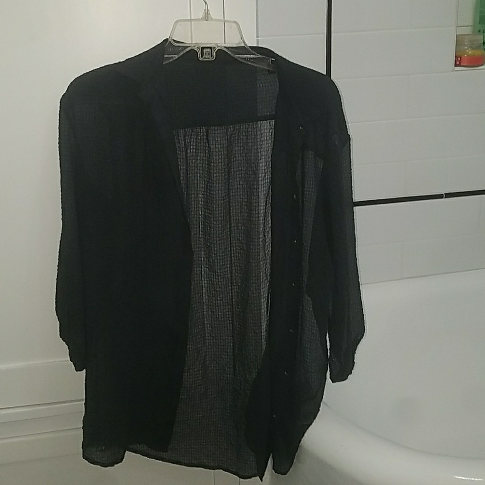 sheer button up blouse